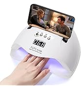 UV LED Nail Lamp, 220W UV Nail Polish Light with Phone Holder Professional Nail Gel Polish Dryer ...