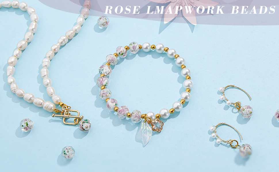 Rose Lampwork Beads