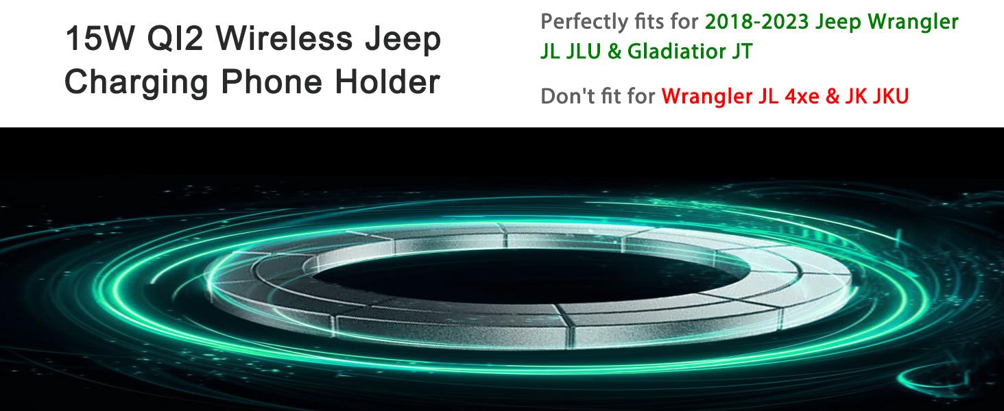 15W wireless charging magsafe phone mount for jeep wrangle JL gladiator JT
