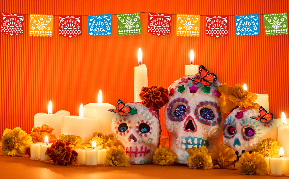 Dia De Los Muertos Diwali Decorations Artificial Marigold Flower Heads 2