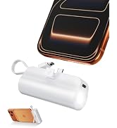 5000mAh Mini Portable Charger with Built-in Type C Connector & Cables,5V 2.4A USB-C Small Power B...
