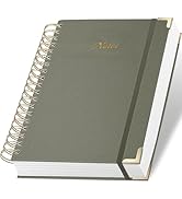 ALKALO Spiral Notebook Journal, 328 Pages Linen Hardcover College Ruled Notebook, Lined Thick Jou...