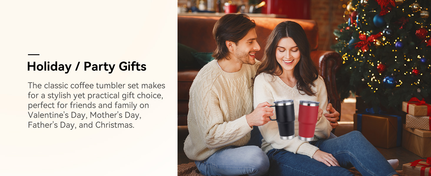 The classic coffee tumbler set makes for a stylish yet practical gift choice