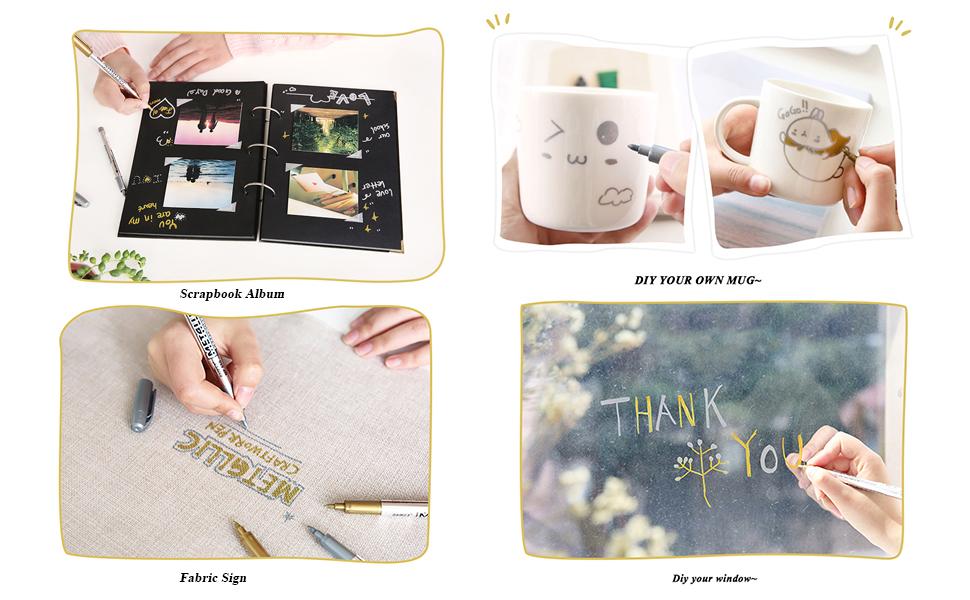 silver and gold paint pens, gold metallic pen, gold metallic marker, gold marker pen