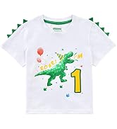 WAWSAM 1st Birthday Boy Shirt Dinosaur Birthday T-Shirt 1 Year Old Toddler Dinosaur Outfit Cotton...