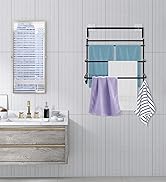 ZIROLAND Over The Door Towel Rack, 15.7 Inch Black - Back of Door Towel Rack, Door Hanging Towel ...