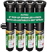 Rain Bird 1806APPRS Pressure Regulated 1800 Series Dual Spray 6 Inch Pop Up Sprinkler Head, 4 Pac...