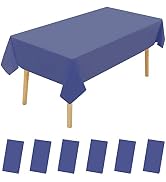 6 Pack Premium Disposable Plastic Tablecloth 54" x 108" Party Table Cloths Disposable for 6 to 8 ...