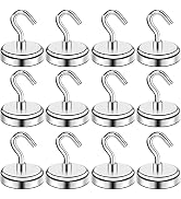 E BAVITE Heavy Duty Magnetic Hooks,118 LBS(12pack) mikede Strong Neodymium Magnet Hook for Home, ...