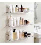RUIPBOTE Clear Acrylic Floating Shelves for Wall, 15'' Floating Shelves for Perfume, Skincare, Bo...
