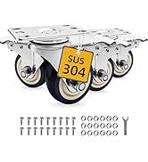Stainless Steel 3 inch Caster Wheels, Rust-Proof 304 Heavy Duty Casters Set of 4, Anti-Corrosion ...