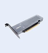 JEYI Quad NVMe PCIe 4.0 Expansion Card with Heatsink Enclosure, Supports 4 NVMe M.2 SSD 2280 up t...