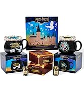 HARRY POTTER Hot Chocolate Mug Gift Set, Includes 2 Color Changing Hot Chocolate Mixes, 2 House S...