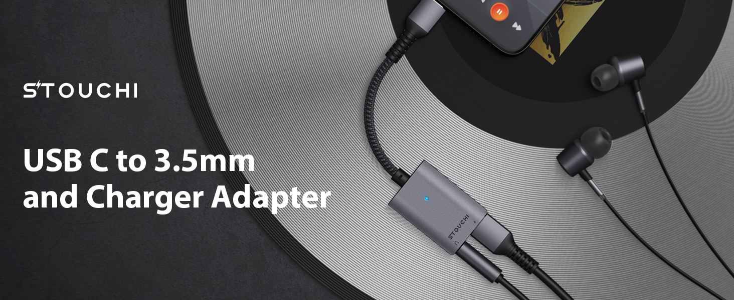 usb c to 3.5mm and charge adapter