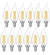 MAXvolador E12 Candelabra LED Bulb 40 Watt Equivalent Dimmable, Soft Warm White 2700K, Vintage Fl...
