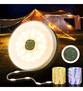 Camping String Lights, Camping Essentials Quick Storage 32.8FT Rechargeable Camping Lights String...
