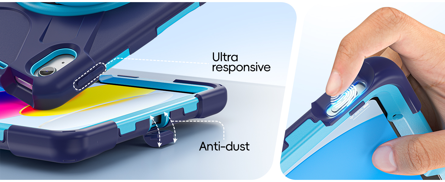 exact-cut openings for all ports and buttons, featuring raised edges to guard against dust