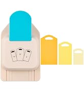 BAOFALI 3-in-1 Hang Tag Punch 1.5/2/2.5 Inches Banner and Tag Shape Lever Action Craft Punch for ...