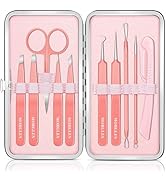 Blackhead Remover and Pimple Popper Tool Kit, Ingrown Hair Tweezers with Pimple Extractor Pore Ex...
