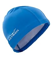 AqtivAqua Spandex Swim Cap with Protective Layer // Swimming Caps for Adult Men Women