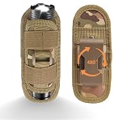 420° Rotatable Tactical Flashlight Pouch Holster, LED Flashlight Holster with Reel Clip, Tactical...