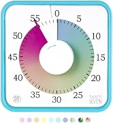 Visual Timer 7.5 inch; 60 Minute 1 Hour Countdown Timer for Kids Classroom Home Office Meeting, M...