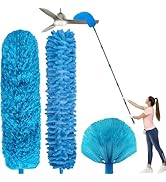 3 Pack 20+ Feet High Reach Duster Kit with 3-14 ft Splicable Pole for Cleaning Fan, Spider Web, H...