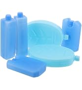 Housoutil 6pcs Reusable Ice Packs for Cooler Bags and Lunch Boxes Plastic Ice Blocks for Camping ...