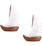 Kryoflare 2Pcs Mini Sailboat Figurines, Nautical Boat Models, Resin Home Desk Decor, Gift for Sai...