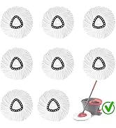 8-Pack Spin Mop Replacement Heads, 100% Microfiber Spin Mop Refills Heads for Easy Wring, 360°Mic...
