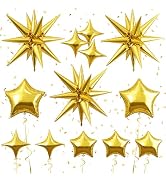 Froova Star Balloons 22 Inch Metallic Gold Explosion Stars Foil Balloon 18 10 In Mylar Star Shape...