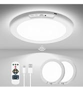wowatt 2Pcs Battery Operated Ceiling Lights Rechargeable Motion Sensor Light Indoor Wireless Show...