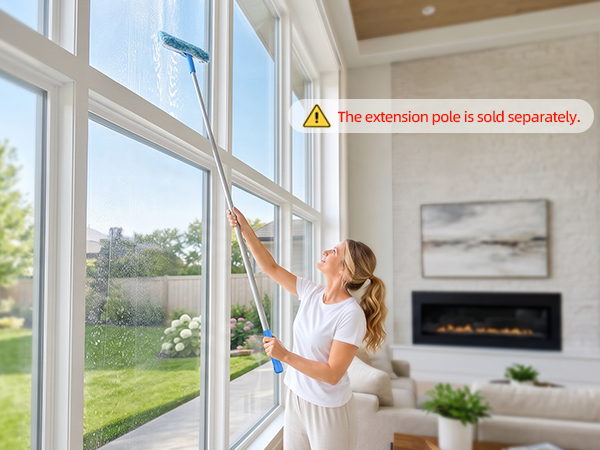MR.SIGA Professional Window Squeegee & Microfiber Window Scrubber