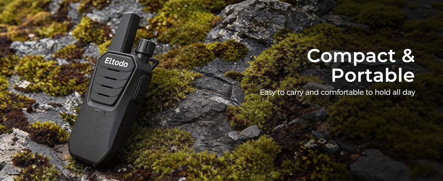 The walkie-talkie was placed on a moss-covered volcanic rock.