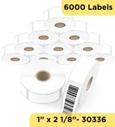Address Labels Compatible with Dymo 30336 – 12 Rolls 6000 Barcode Labels (1” x 2 1/8”), Thermal L...