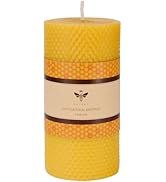 Beeswax Pillar Candle - Handmade Pure Beeswax Rolled Candle for Gift & Home Decor (3×6 in)