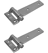 TCH Hardware 2 Pack 5" Polished Stainless Steel Strap Tee T Hinge - Garage Barn Door Gate Shed Ca...