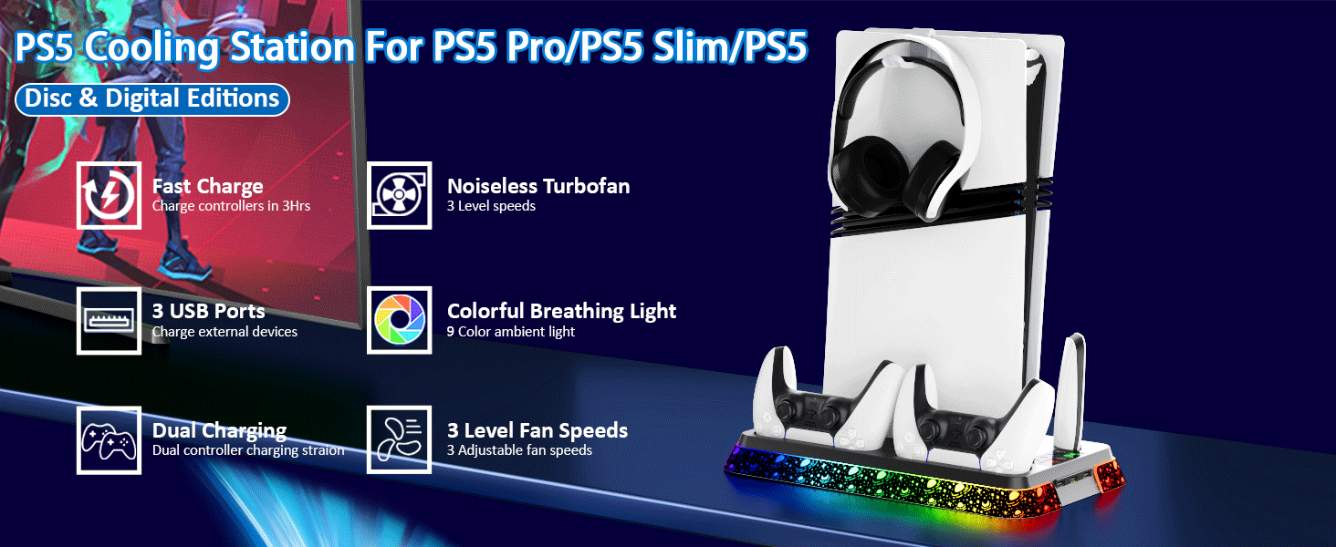 ps5 pro cooling station playstation 5 fan cooling system ps5 pro cooling station