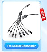 ECO-WORTHY Solar Connectors Y Branch 1 to 4 Parallel PV Adapter Cable Wire Plug Tool Kit for Sola...