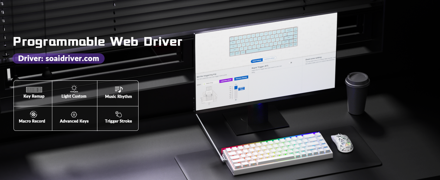 Programmable Mechanical Gaming Keyboard with Web Driver