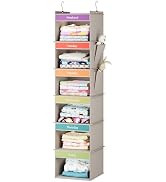 YOUDENOVA 6-Shelf Weekly Hanging Closet Organizer, Weekly Clothes Organizers for Kids with 2 Side...