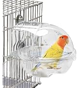 kathson Bird Bath Box for Cage Parakeet Bath Tub Parrot Hanging Bathtub Cube No-Leakage Birds Bat...