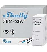 Shelly 3EM-63W Gen3 | Wi-Fi Operated Smart 3-Phase Energy Meter | Home Automation | Compatible wi...