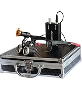 YYING Dental Loupes with Light 3.5X Surgical Binocular Magnifier & 5W LED Clip on Headlight with ...