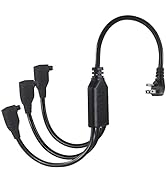 18 Inch 1 to 3 Way Power Splitter Extension Cord - 1.5FT 3-Outlet Power Splitter 90-Degree Flat P...