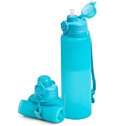 TakeToday Collapsible Water Bottles 32oz, Foldable Travel, BPA Free | Silicone | Leakproof | for ...