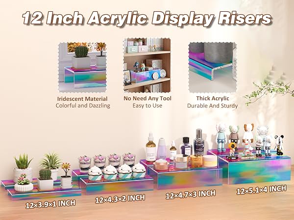 Acrylic Display Risers Iridescent