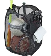 Simple Houseware Mesh Pop-Up Laundry Hamper Basket with Side Pocket, Black
