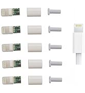ELNONE 5sets White USB Male for iPhone iPad iPod Lightning DIY Connector Solder Housing Cover Ada...