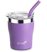 Mollcity Kids Tumbler with Lids and Straws-9 oz Stainless Steel Double Wall Vacuum Insulated Wate...